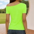 thumbnail image 4 of NuoCaiYun Off The Shoulder Womens Tops, Women Oversized Printed Short Sleeve Basic Tops Summer 2026 Casual Spring Fashion Blouse, 4 of 6