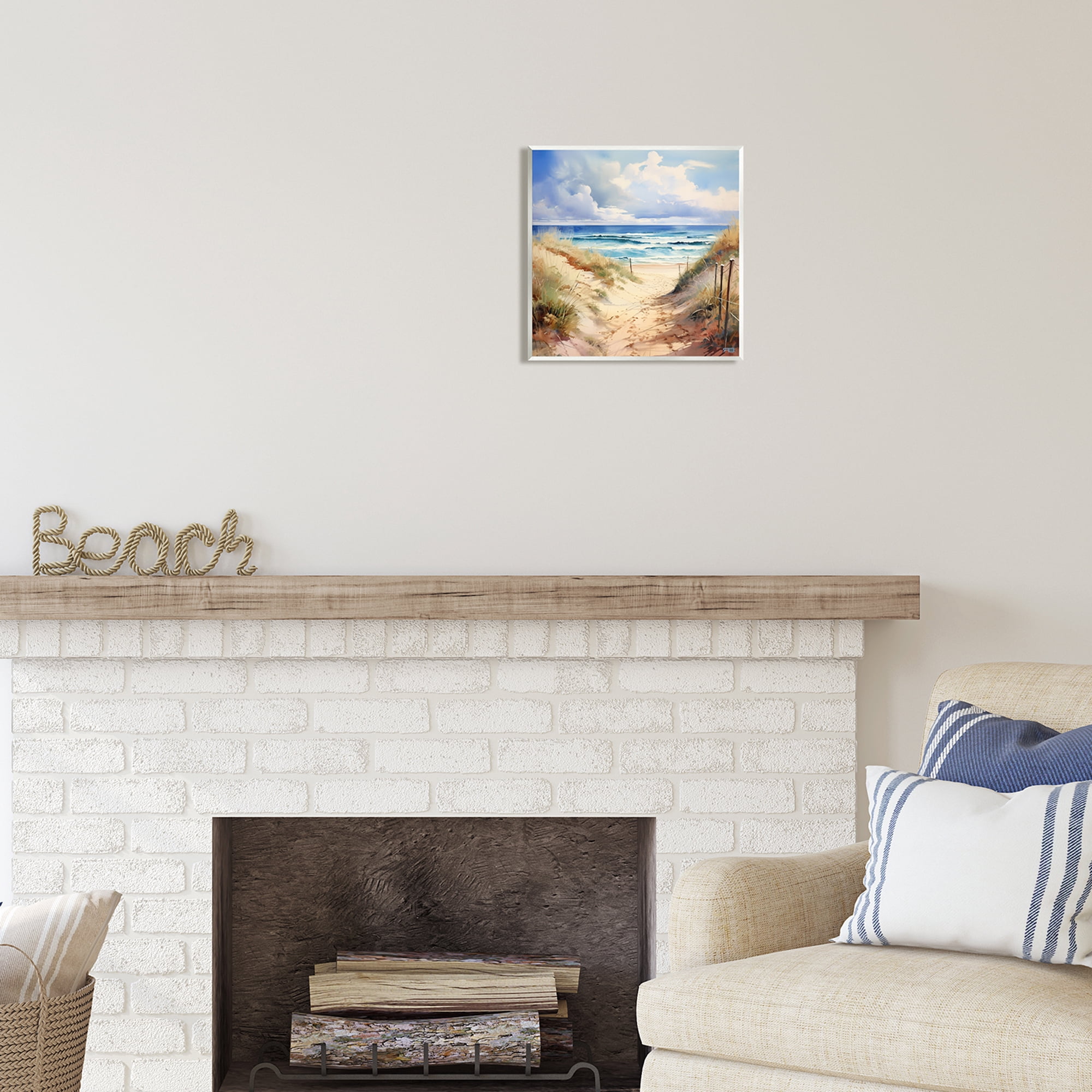 Stupell Industries Cloudy Summer Coast Landscape Painting Unframed Art Print Wall Art, 12 x 12