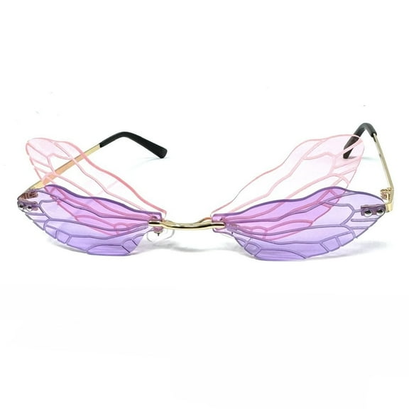 Costume Cosplay Masquerade Halloween Disco Party Sunglass-Pink Butterfly Wing