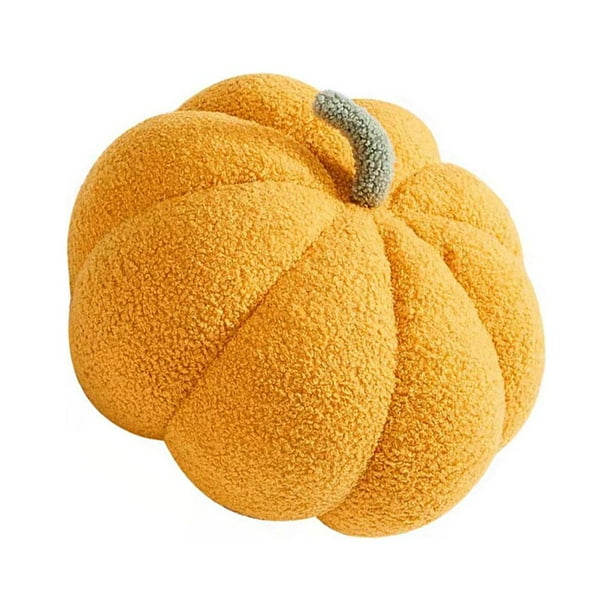 Monstrate Sofá Halloween PP algodón calabaza cojín portátil tiro almohada ornamento Oficina Hotel almohadas decoración regalo 20cm Kits de decoración para fiestas Amarillo