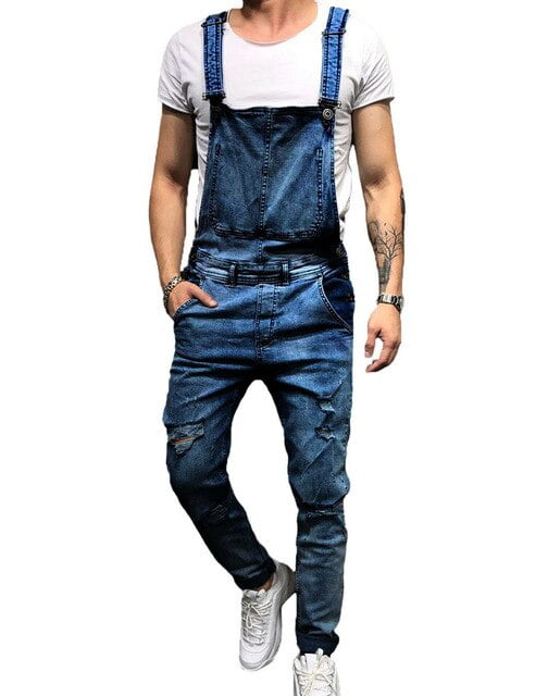 distressed bib overalls