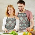 thumbnail image 5 of Brown Ethnic Feather Pattern Apron-Garden Aprons for Women with Pockets-Cotton Linen Waterproof Kitchen Cooking Gardening Aprons Adjustable for Kitchen,Cooking,BBQ and Salon 33x27 Inch, 5 of 7