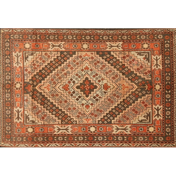 Ahgly Company Machine Washable Indoor Rectangle Traditional Tomato Red Area Rugs, 2' x 4'