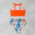 thumbnail image 5 of ZQUUVOU Women's 2 Piece Bikini High Waist Halter Padded Push Up Swimsuit (C-Orange,XL), 5 of 6