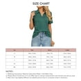 thumbnail image 6 of Women's Dark Green Pure Color Lapel Short Sleeve V-Neck T-Shirt, Ideal for Casual Summer Wear at Home, Office, Shopping, and Outdoor Activities, Size L, 6 of 6