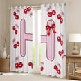 thumbnail image 3 of Feelyou Princess Monogrammed H Black Out Curtains, Fashion Ribbon Cherry Curtains Pack of 2 (42x63 Each), Teens Kids Girls Women Bedroom Curtains, Blackout Curtains Bedroom Decor, 3 of 7