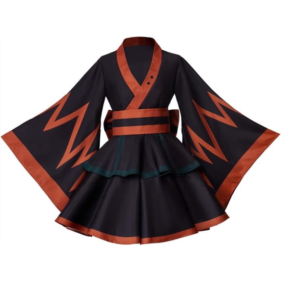 Women's Orange and Black Tactical Style Outfit Top and Skirt Set Hero Combat Fashion Wear