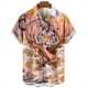 thumbnail image 5 of Camisa hawaiana con estampado de tigre en 3D para hombre, camisa informal de manga corta con estampado de bestia feroz, blusa holgada de calle, 5 of 5