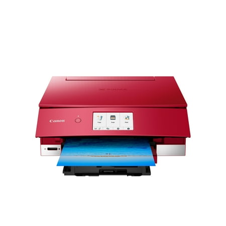 Canon PIXMA TS8220 Red Wireless Inkjet All-In-One (Best Color Inkjet Printer For Photos)
