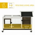 thumbnail image 4 of PawHut Rabbit Hutch with Wheels, Ramp, Run, Tray, Coffee, 4 of 10
