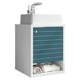 thumbnail image 5 of Liberty Wood Fltg. 18" Bathroom Vanity Sink & Shelf in White & Aqua Blue, 5 of 10