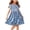 Blue, variant on WRKEKC Girls Casual Dresses Short Sleeve Round Neck Floral Print Cotton Blend Loose Flowy Dress for 2-15 Years