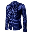 thumbnail image 1 of Camisas s Para Hombre De Vestir Dahua Performance Design Camiseta de manga larga para hombre con cuello (Navy, L), 1 of 7