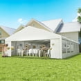 thumbnail image 3 of Outsunny 23' x 39' Large Outdoor Carport Canopy Party Tent with Removable Protective Sidewalls & Versatile Use, White, 3 of 9