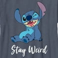 thumbnail image 2 of Boy's Lilo & Stitch Stay Weird Stitch Graphic Tee Navy Blue Heather Large, 2 of 4