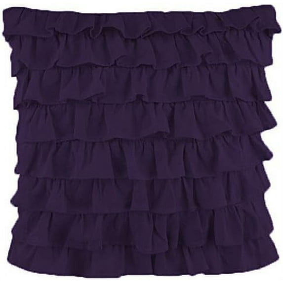 Amay 2-PC Ultra Soft Multi Ruffle Pillow sham 800 Thread Count Organic Cotton Purple Solid, Emperore 20'' x 40''
