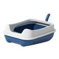 thumbnail image 2 of Caja de arena para gatos, bandeja de arena para gatos con borde, con arena protectora para gatitos Azul, 2 of 9