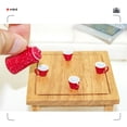 thumbnail image 2 of 1:12 escena de juego de comida en miniatura modelo de juguete accesorios para casa de muñecas decoración creativa de mini tetera roja D228, 2 of 5