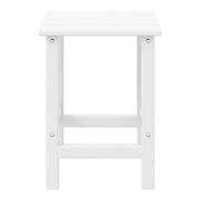 WestinTrends Outdoor Side Table, All Weather Poly Lumber Adirondack Small Patio Table Square End Table for Pool Balcony Deck Porch Lawn Backyard, White
