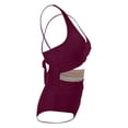 thumbnail image 4 of Levmjia Women's Swimsuit One Piece Bikini Solid Color Tummy Control Swimwear Adjustable Straps For Beach Pool Vacation Swimming, 4 of 5