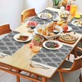 thumbnail image 2 of Gray Geometric Pattern Summer Placemats Table Placemats Set Of 4-Linen Kitchen Washable Placemats Table Mats 11.8"x17.7" Non-Slip Heat Resistant, 2 of 6