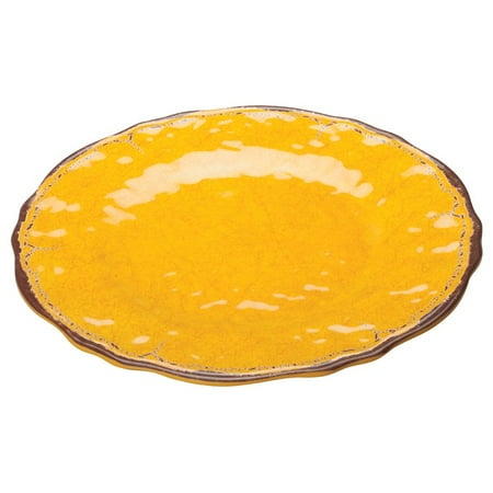 

9 Dia Melamine Hammered Plate Yellow Pack of 4 2 packs