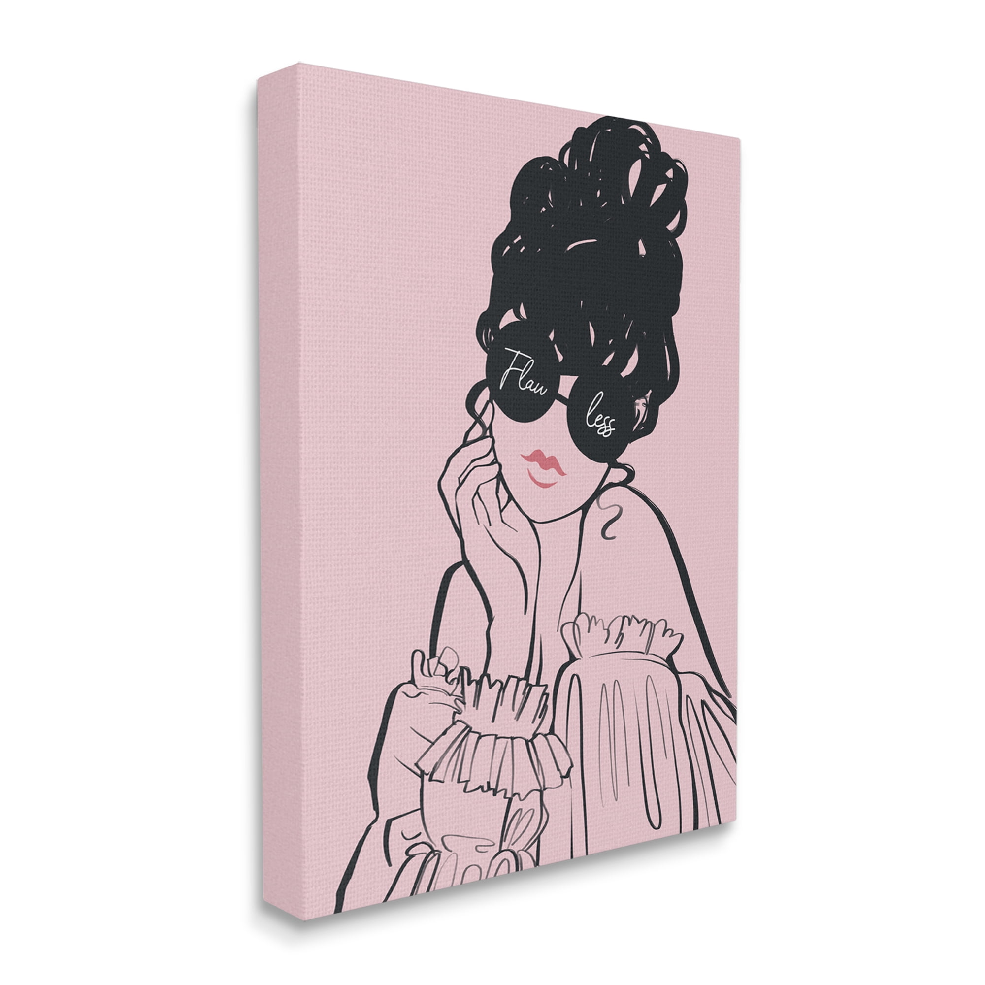 Stupell Industries Flawless Text Bold Pink Glam Fashion Woman Graphic Art Gallery Wrapped Canvas Print Wall Art, Design by Ziwei Li
