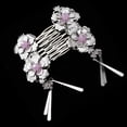 thumbnail image 3 of 2 Uds., Elegante de cabellero Lateral con de Cristal para Mujer, Joyería para El cabellero Nupcial - Púrpura, tal se describe BLESIY Flor de la horquilla china, 3 of 7