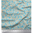 thumbnail image 1 of Soimoi Silk Fabric Artistic Leaves Printed Craft Fabric by the Yard 42 Inch Wide, 1 of 1