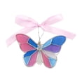 thumbnail image 5 of ERTZAE Pewter Bunny Ornament,Crystal Bead Accent,Spring Window Accent,Decorative Hanging Art,Handmade Glass Butterfly Suncatcher 3Inch,Colorful Stained Glass Window Hanging Ornament with Ribbon, 5 of 5