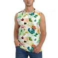 thumbnail image 2 of Lsque Floral Vintage Print Men's Cotton Blend Sleeveless Muscle Shirts (S-3XL)- Moisture Wicking, Odor Protection, UPF 30+,3X-Large, 2 of 8
