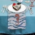 thumbnail image 4 of Shangniulu Seahorse Waves Cocktail Beverage Cloth Napkins Ocean Wave Dessert Napkin for Tropical Coastal Summer Spring Beach Pool Birthday Party Bridal &amp; Baby Shower Table Party Supplies 4 PCS, 4 of 7