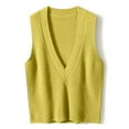thumbnail image 5 of JIANJIA Sweaters For Women Solid Color V Neck Sleeveless Vest Knitwear Trendy Autumn Winter Pullover Daily-Wear, 5 of 5