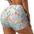 thumbnail image 2 of Fotbe Colorful Seashells Seamless Shorts, Womens Workout Shorts High Waist Stretch Booty Short for Gym/Yoga/Running/Biking-Medium, 2 of 9