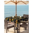 thumbnail image 3 of Outdoor Tablecloths with Umbrella Hole & Zipper, Black Yellow Sunflower 60x60 Inch Square Tablecloths, Summer Botanical Farmhouse Floral Waterproof Table Cloth, Patio/Pool/Picnic Table Covers, 3 of 8