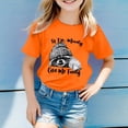 thumbnail image 2 of NINGMENG Hauts et T-Shirts pour Filles, Imprimé Animal Raton Laveur Mignon, Col Rond, Manches Courtes, Orange, 10-11 Ans, 2 of 4