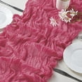 thumbnail image 6 of Ksopiavobs 2 Pack Cheesecloth Table Runner 35 x 118 Inches Gauze Table Runner 10Ft Boho Rustic Decorations for Wedding Decor Reception Bridal Shower Holiday Party, Fuchsia, 6 of 7