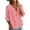 Gray, variant on Gingham Check Print Henley Blouse for Women - 3/4 Puff Sleeve V-Neck Button Down Tunic, French Country Casual Summer Top Pink XL