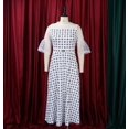 thumbnail image 4 of Women's Neck Mesh Sheer Long Sleeve Dress,White-L, 4 of 5