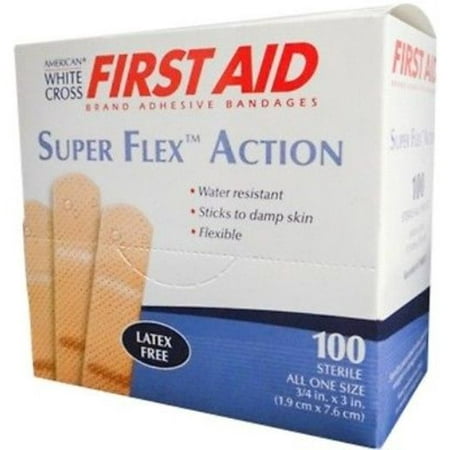 Adhesive Bandages Super Flex 3 4 X 3 Latex Free 800 Pieces Ms 27110 Walmart Com