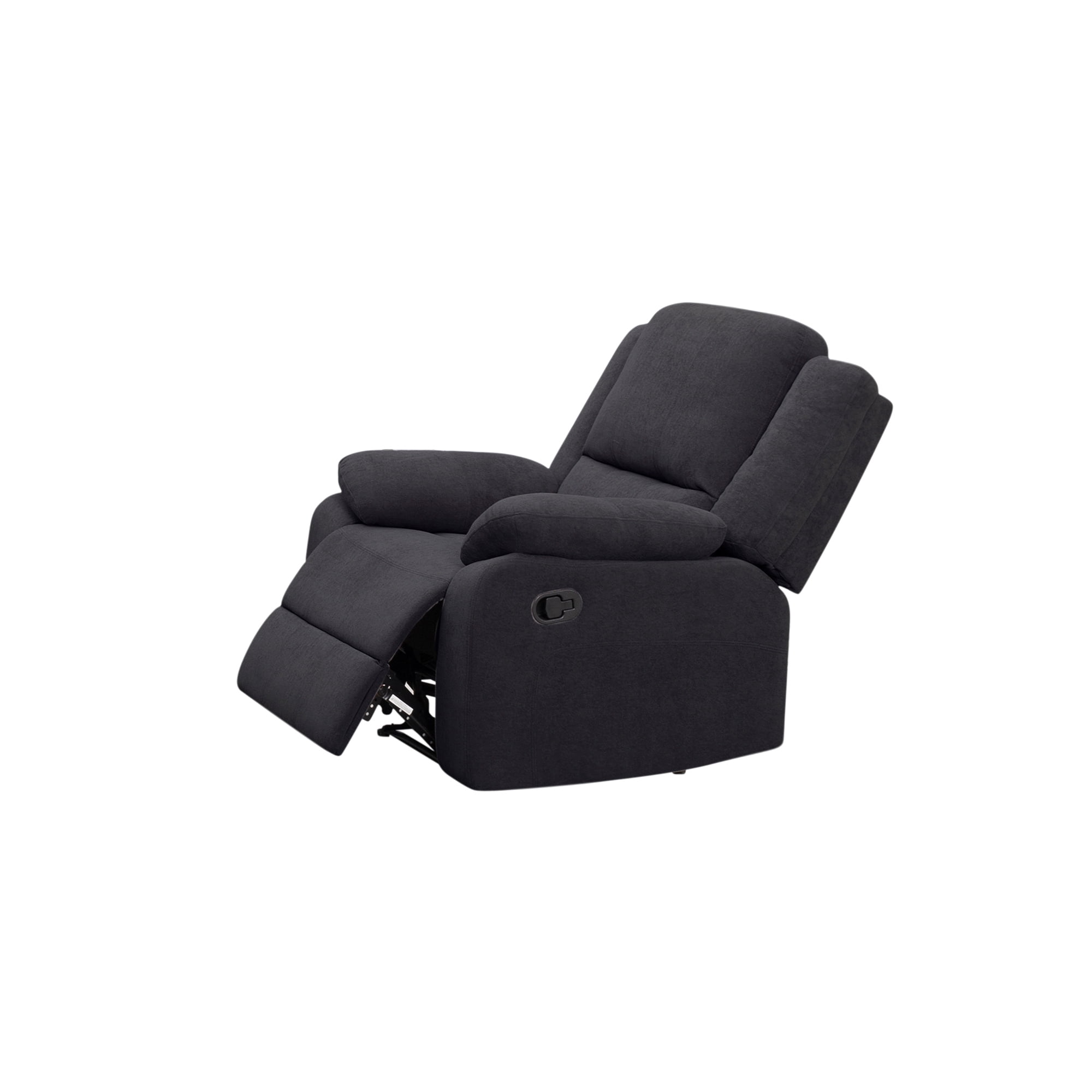 Black 3-Piece Reclining Sofa Set - 3-Seat Couch, Loveseat & Single Recliner