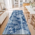 thumbnail image 3 of 2'x6' Rug Runners for Hallways Kitchen, Navy Blue Coastal Non Slip Entryway Beside Floor Carpet Runner, Nautical Coral Starfish Shell Seahorse Ocean Washable Laundry Room Bedroom Throw Rugs Mat, 3 of 8