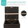 thumbnail image 6 of Best Choice Products Set of 2 Wicker Ottomans, Multipurpose Furniture w/ Removable Cushions - Brown/Beige, 6 of 9