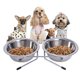 thumbnail image 4 of Juego de cuencos dobles pequeños de acero inoxidable para comida y agua de cachorros, 4 of 5