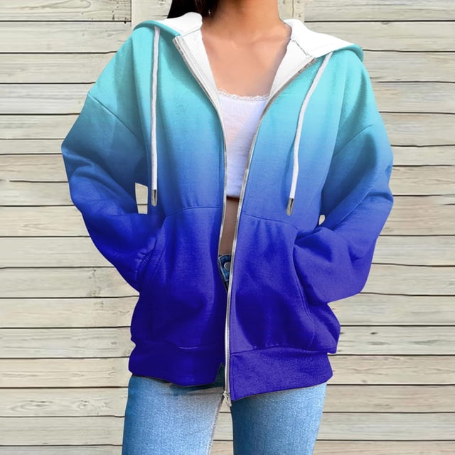 Puntoco Blusa Estampada De Moda Para Mujer, Blusa De Manga Larga, Sudadera Con Bolsillos Y Capucha