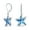Blue, variant on Womens Iridescent Created Opal Inlay Starfish Dangle Drop Lever back Earrings Silver
