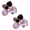 thumbnail image 1 of 2x Boho Flower Stud Earrings Sweet Purple Jewelry Gift Vacation Summer------Product code 69448, 1 of 5