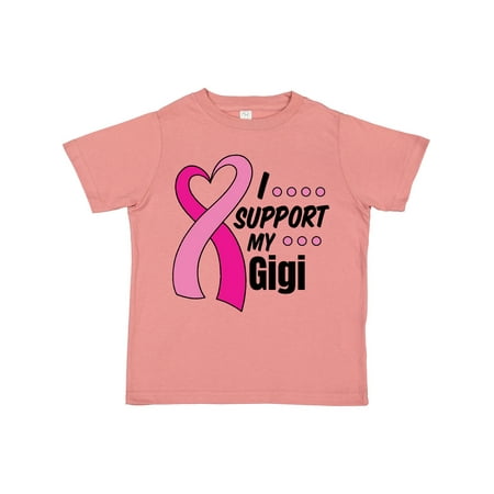 

Inktastic Breast Cancer Awareness I Support My Gigi with Pink Ribbon Gift Toddler Boy or Toddler Girl T-Shirt