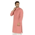 thumbnail image 3 of Atasi Cotton Kurta Solid Ethnic- Festive Long Shirt W/ Pintuck Traditional Indian Wear For Men's, 3 of 7