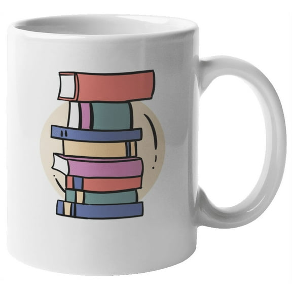 Reading Books Coffee & Tea Mug for Librarian, Book Lover or Bookworm (11oz)